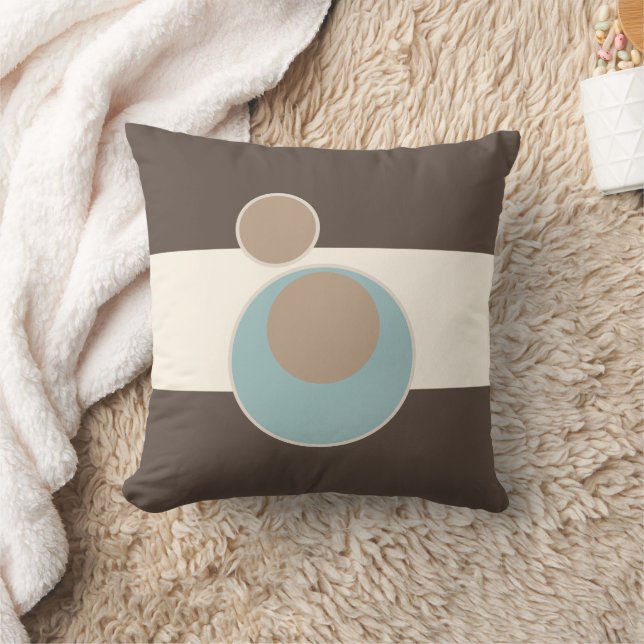 Hip Geometric Circles Block Stripes Art Pattern Throw Pillow (Blanket)