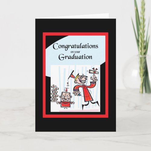 Hip Graduate and Fun Red abd Black Graduation Card