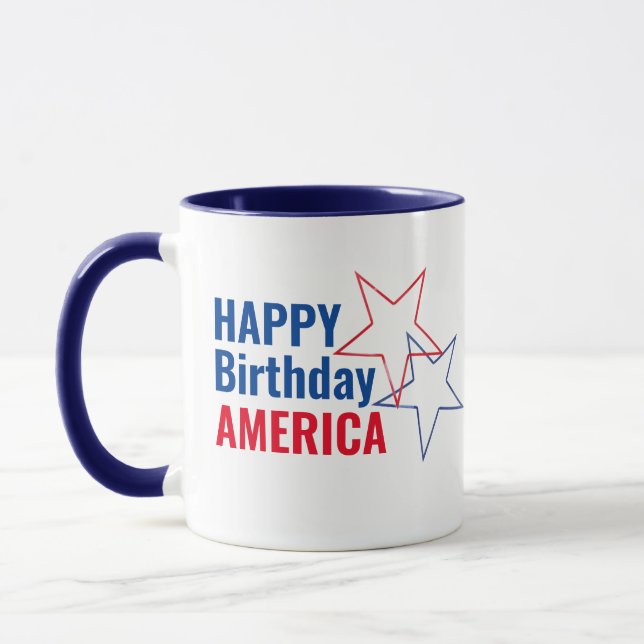 Hip Happy Birthday America July 4th USA Patriotic  Mug (Left)