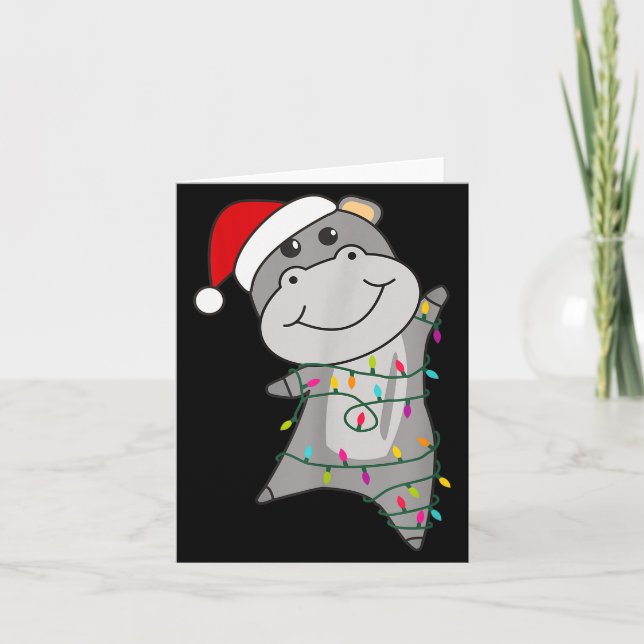 Hip Happy Christmas Fairy Lights Sweet Animals Hip Card (Front)