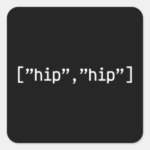 Hip Hip Array Programmer Coding Square Sticker