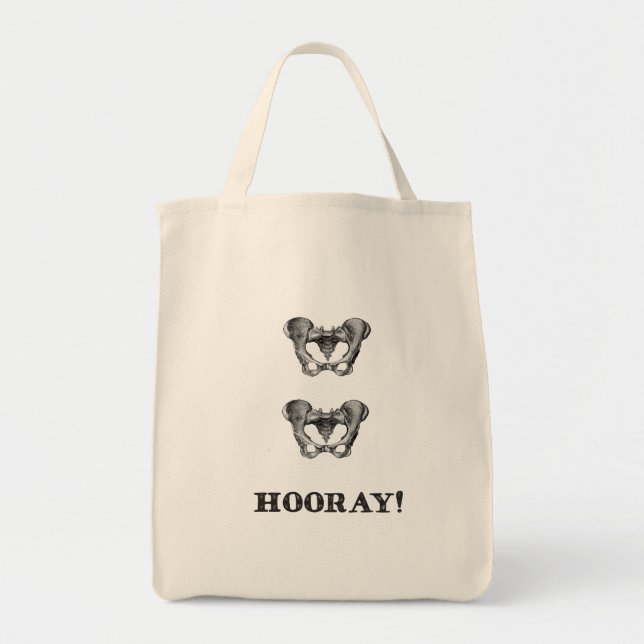 Hip Hip Hooray Anatomy Humor Tote (Front)