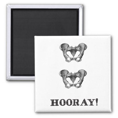 Hip Hip Hooray Anatomy Message Magnet