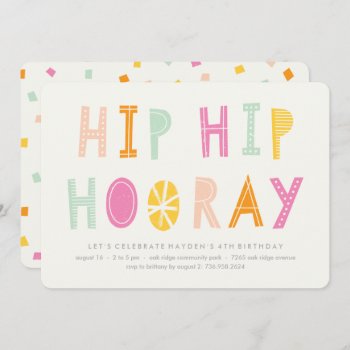 Hip Hip Hooray Birthday Invitation - Orange by AmberBarkley at Zazzle