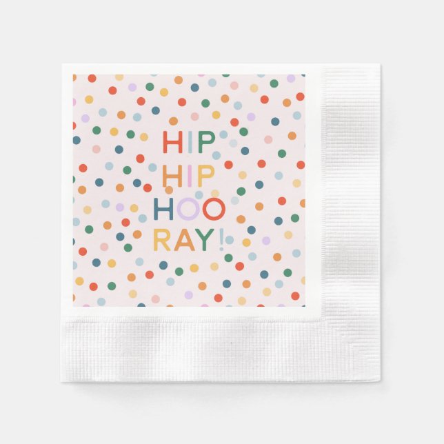 Hip Hip Hooray Birthday Party Congrats Napkins (Front)