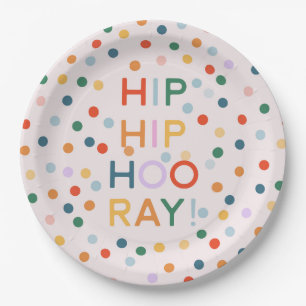 Hip Hip Hooray Birthday Party Congrats Paper Plates