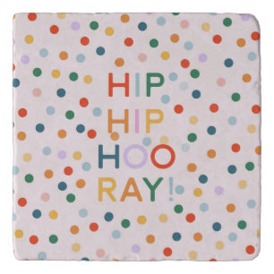Hip Hip Hooray Congratulations Grad Birthday Trivet