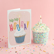 Hip Hip Hooray Cupcake Happy Birthday