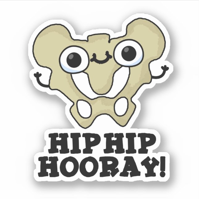 Hip Hip Hooray Funny Anatomy Pun Sticker (Front)