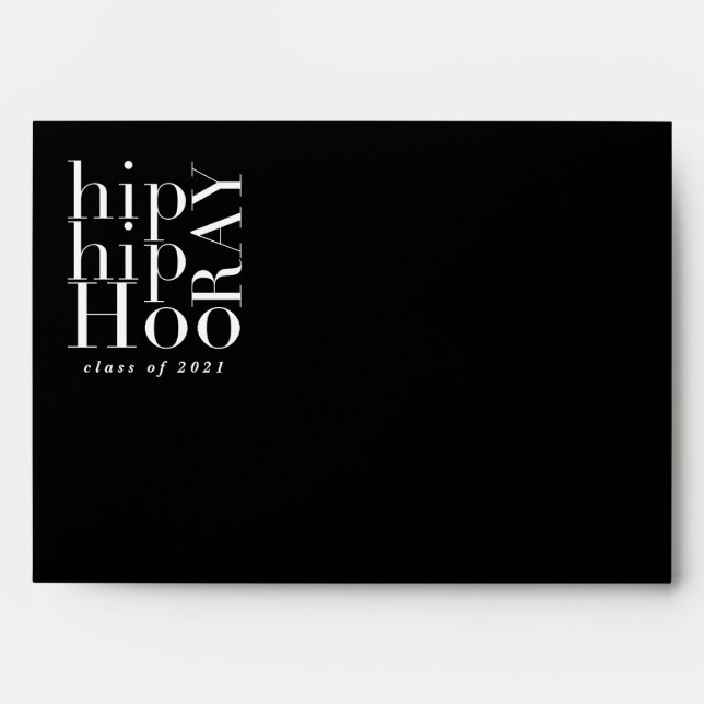 Hip hip hooray graduation modern graphic envelope (Front)