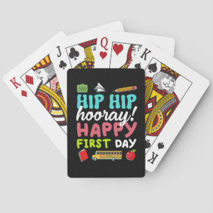 Hip Hip Hooray Happy First Day Poker Cards