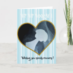 Hip, Hip, Hooray - Hip Operation - Get well soon  Letterpress Thank You Card