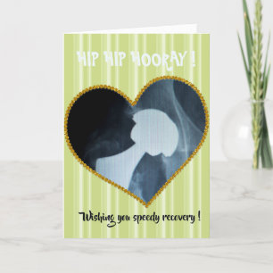 Hip, Hip, Hooray - Hip Operation - Get well soon  Letterpress Thank You Card