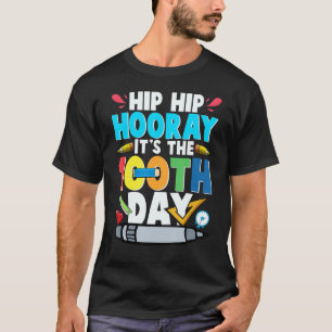 Hip Hip Hooray It's The 100th Day Funny Student Te T-Shirt