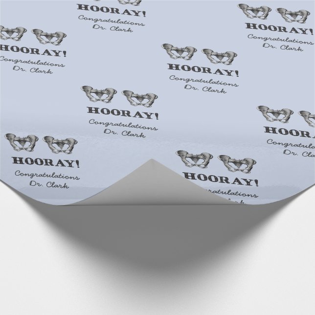 Hip Hip Hooray Personalized Anatomy Message Wrapping Paper (Corner)