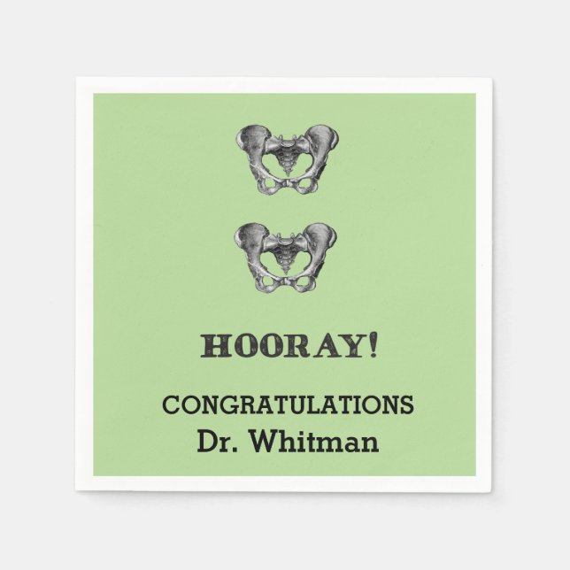 Hip Hip Hooray Personalized Graduation Napkin (Front)