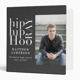 Hip hip hooray photo graduation 3 ring binder