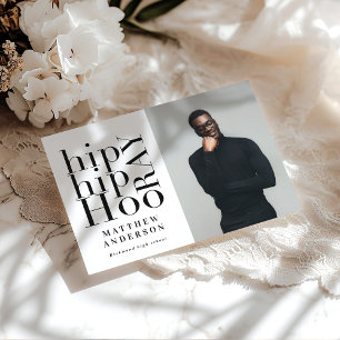 Hip hip hooray photo graduation party invite