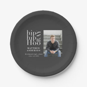 Hip hip hooray photo graduation party  paper plates