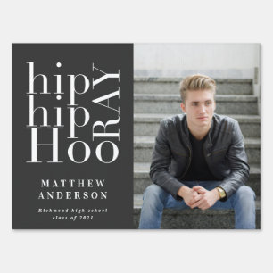 Hip hip hooray photo graduation sign