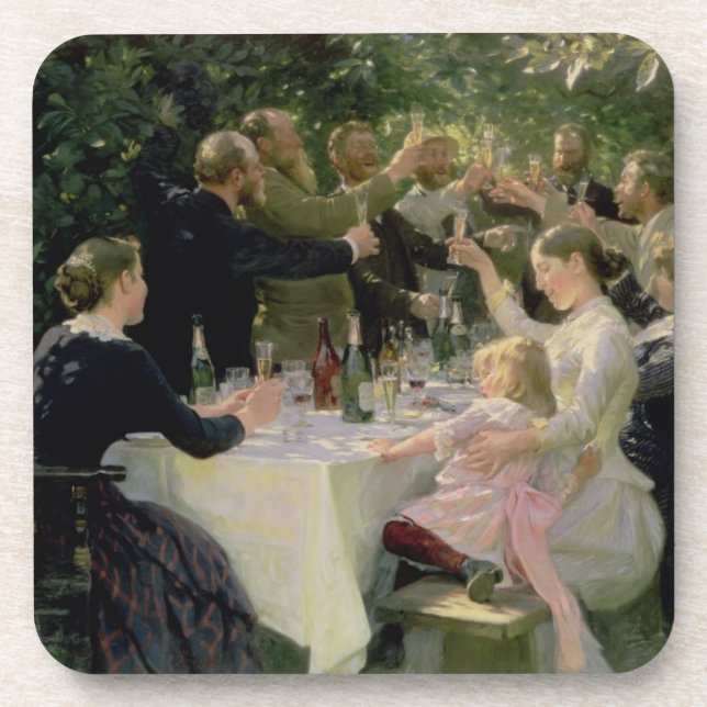 Hip Hip Hurrah! Artists' Party at Skagen, 1888 Beverage Coaster (Front)