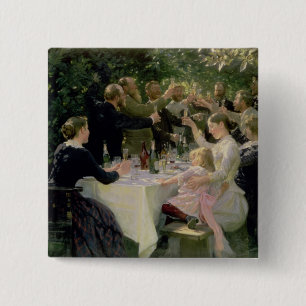 Hip Hip Hurrah! Artists' Party at Skagen, 1888 Button