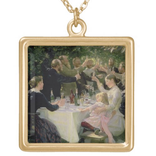 Hip Hip Hurrah Artists Party at Skagen 1888 Gold Plated Necklace