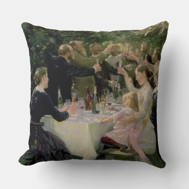 Hip Hip Hurrah! Artists' Party at Skagen, 1888 Throw Pillow (Front)