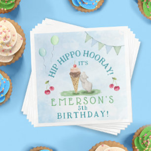 Hip Hippo Hooray Birthday Party  Paper Dinner Napkins