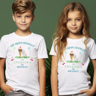 Hip Hippo Hooray Birthday Party Tri-Blend Shirt