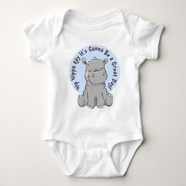 Hip Hippo Ray Happy Hippo Baby Bodysuit (Front)