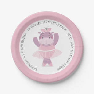 Hip Hippo Ray Hippo Ballerina Paper Plate