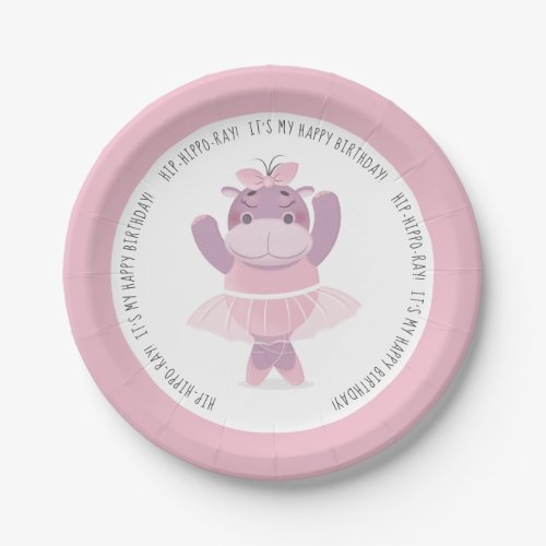 Hip Hippo Ray Hippo Ballerina  Paper Plate