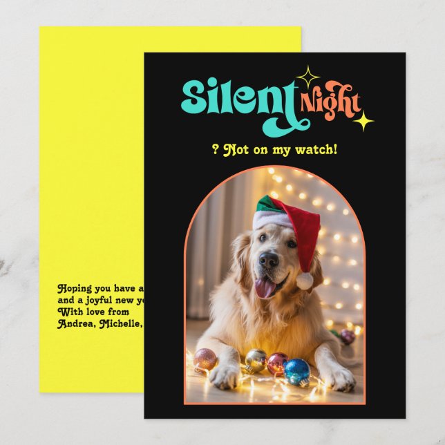 Hip Holiday Funny Retro Pet Dog Christmas Photo Card (Front/Back)