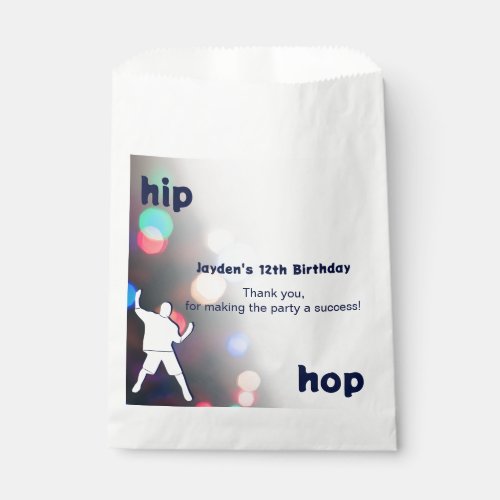 Hip Hop 12th Birthday Dance Party Favor Bag