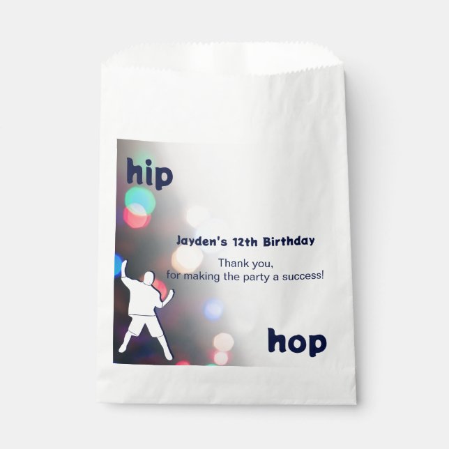 Hip Hop 12th Birthday Dance Party Favor Bag (Front)