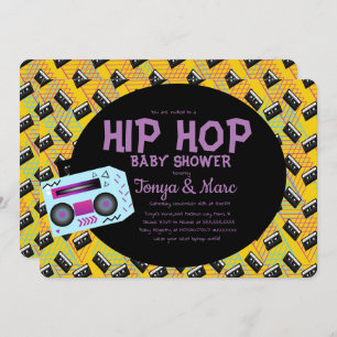 Hip Hop Baby Shower Party Cassette BoomBox Invitation