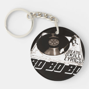 HIP HOP BEATS SKILL LYRICS RECORD PLAYER KEYCHAIN