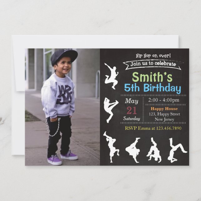 Hip Hop Birthday Invitation (Front)