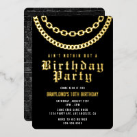 Hip Hop Birthday Invitation with Real Foil
