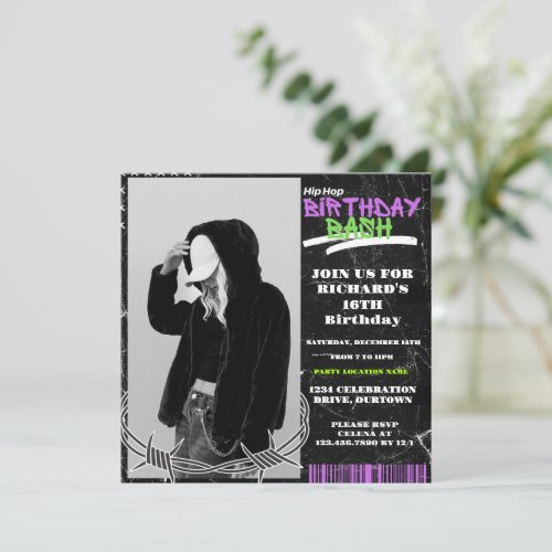 Hip Hop Birthday Invitations