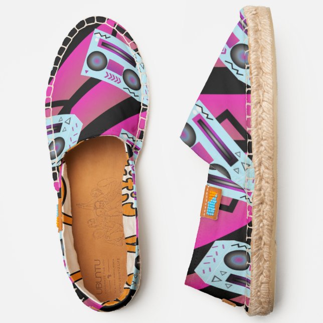 Hip Hop Boom Box Funky Music Espadrilles (Side)