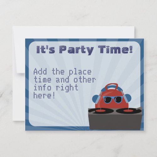 Hip Hop Bouncy Ball DJ Party Invitation