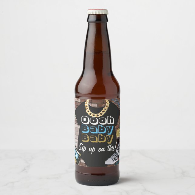 Hip Hop {Boy} Baby Shower Bottle Labels (Front)