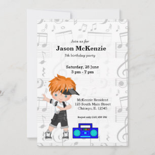 Hip hop boy invitation