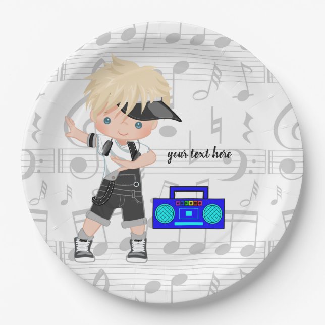 Hip hop boy paper plates (Front)