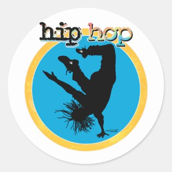 Hip Hop Break Dancer Classic Round Sticker by DancetheNightAway at Zazzle