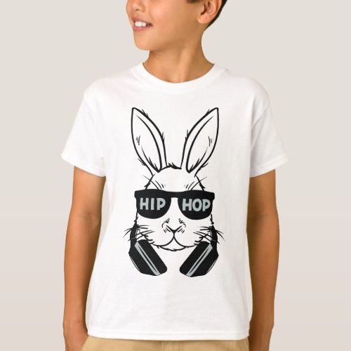 Hip Hop Bunny Boy Easter Rabbit Sunglasses  T_Shirt