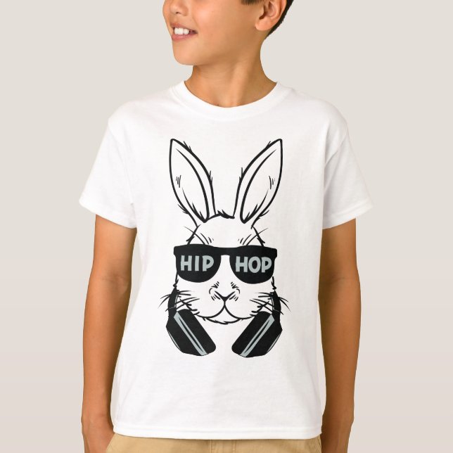 Hip Hop Bunny Boy Easter Rabbit Sunglasses  T-Shirt (Front)