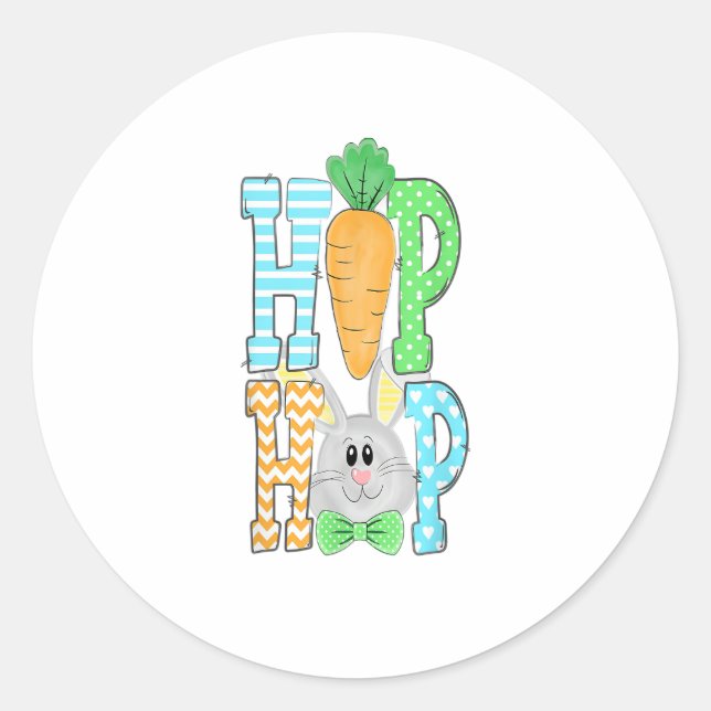 Hip Hop Bunny Easter Bunny Classic Rabbit Lover  Classic Round Sticker (Front)